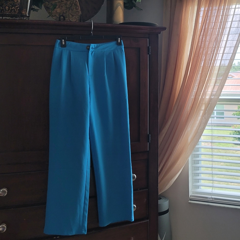 Blue Straight Leg Pants for Effortless Style
